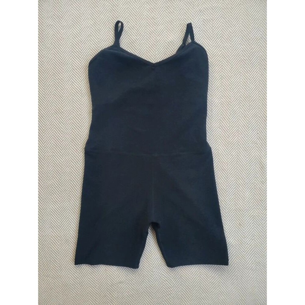 Beyond Yoga Dark Grey Built-In Bra Unitard Biker Jumpsuit Size L